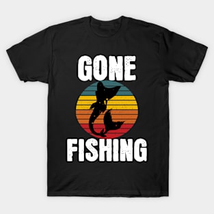 Gone Fishing Mermaid Sunset T-Shirt